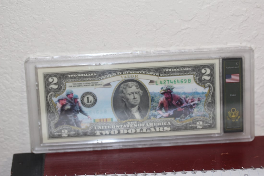 Uncirculated $2.00 Bicentennial Note: in case