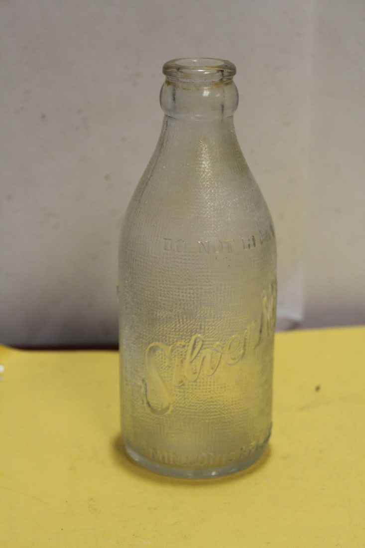 A Silver Nip Bottle: Vintage - 1930's to 1940's - 6 1/4" tall - rare - grapefruit juice bottle