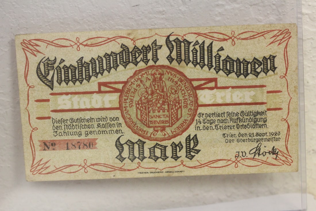 German Hyperinflated One Million Mark: World War I era