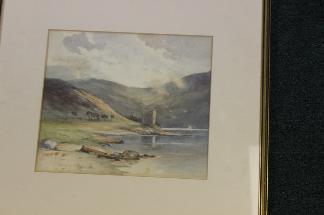 A Framed Watercolour: Early 20th century - framed - overall= 17 1/2" x 17" - sight= 10 1/4" x 9"