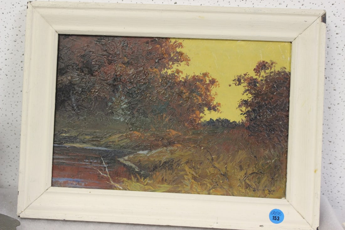 An Oil on Board by Listed Artist Gilman Low: signed and dated - overall= 14 3/4" x 10 3/4" - sight= 11 3/8" x 7 3/4"