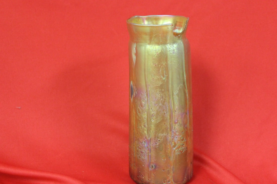 A Tiffany Famille Vase: as found - please note: chip - 6 3/4" tall
