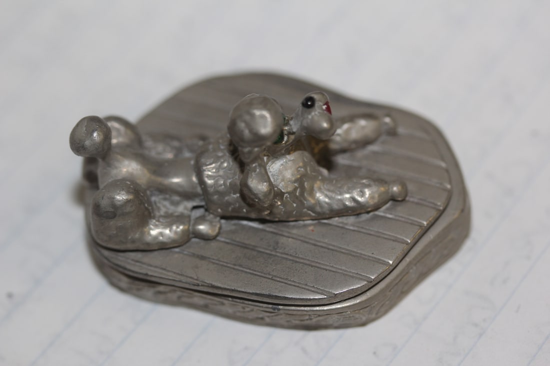 Miniature Pewter Poodle Figurine: as shown