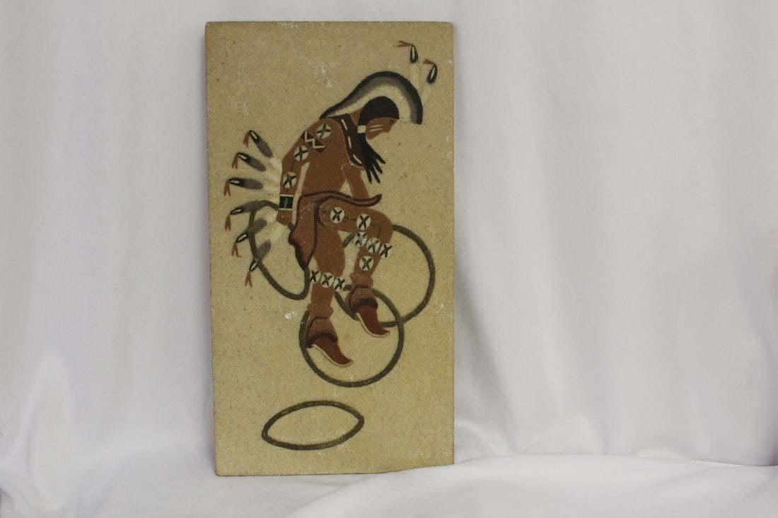 A Wood Native American Wall Hanger: 13" long