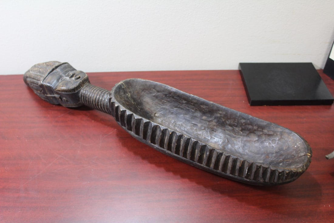 An Antique African Wooden Waterspoon: 36 1/2" long