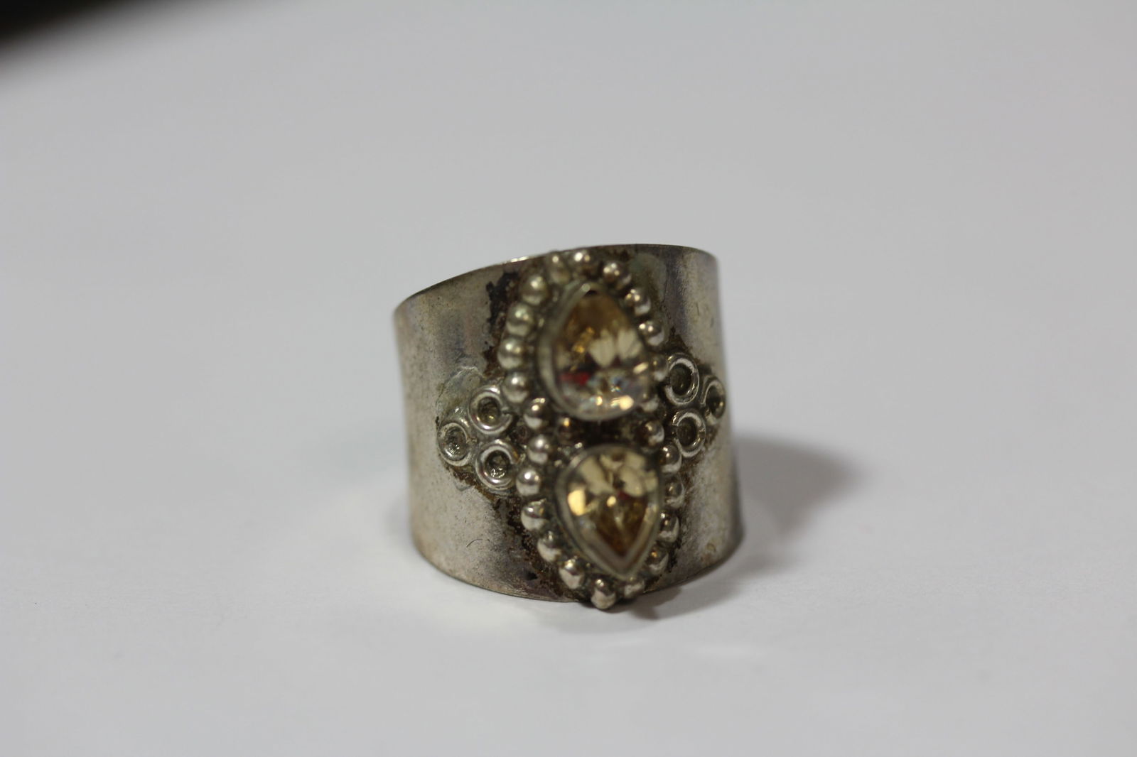 A Sterling And Gemstone Ring: as shown