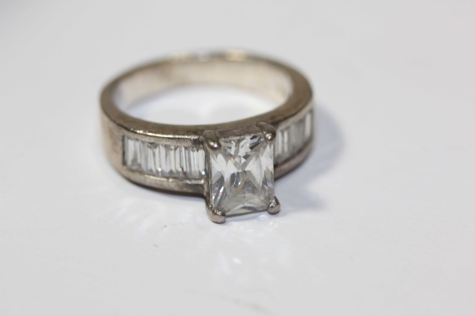 A Sterling and Stone Ring: as shown
