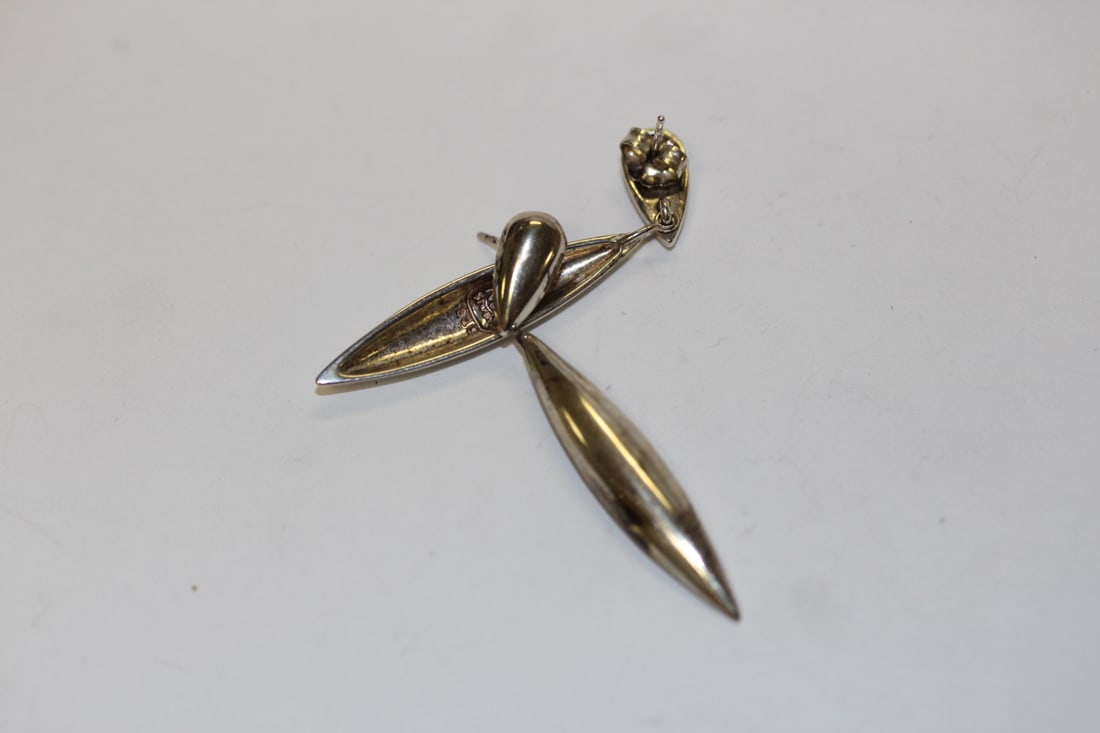 A Pair of Sterling Earrings: marked RLM