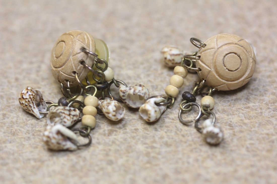 Pair of Shell Earrings: as shown