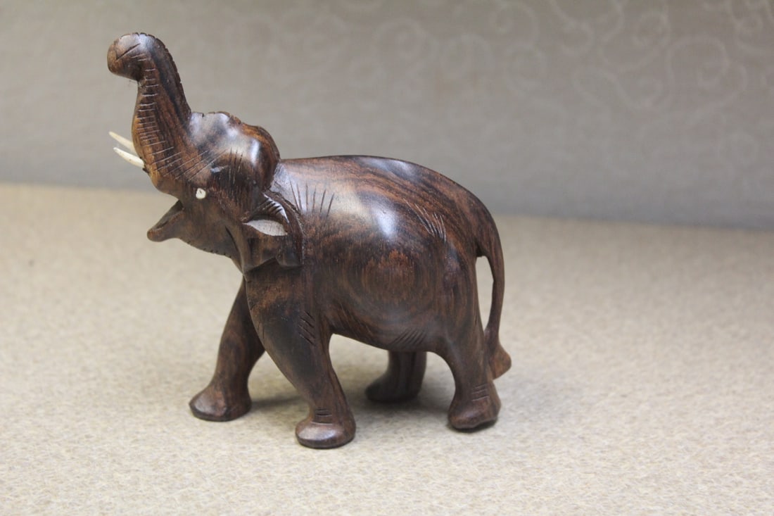 Exotic Wood Elephant: 4 1/2" tall