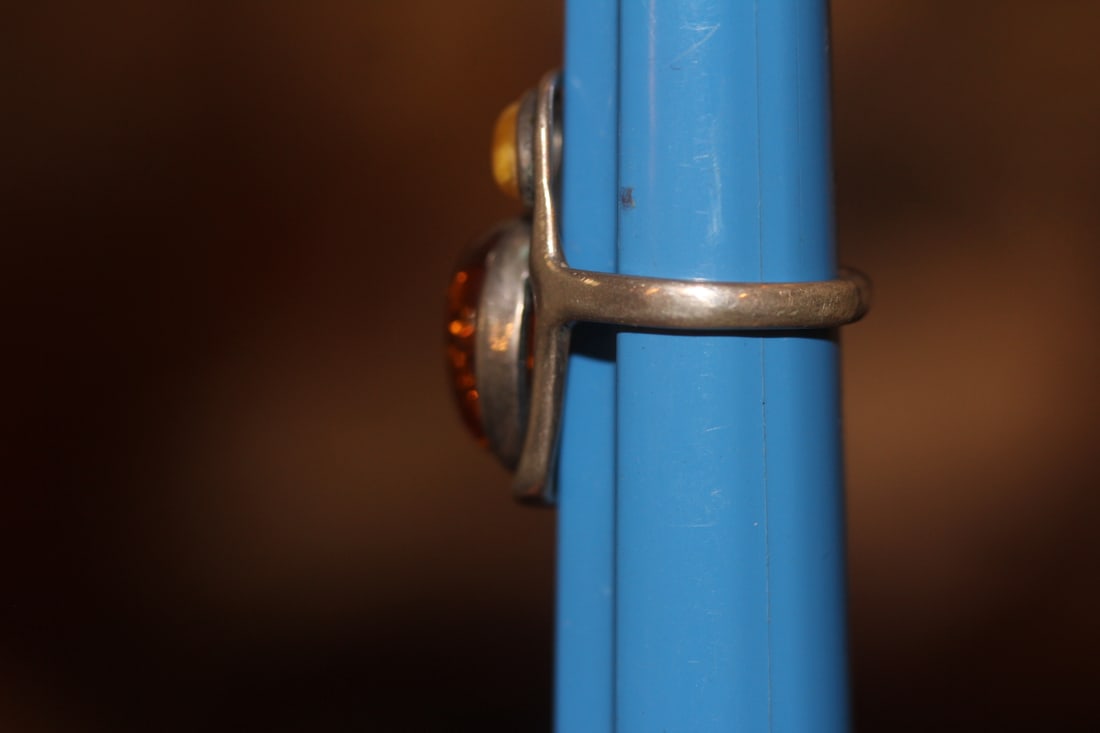 Sterling Amber Ring - 4