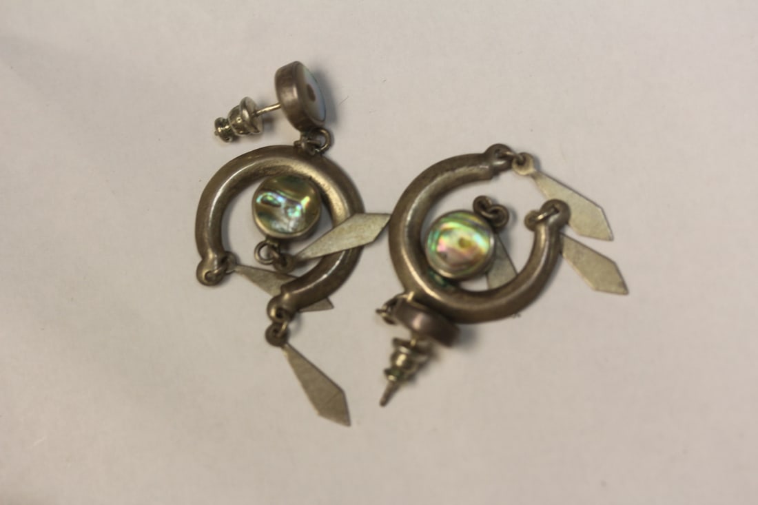 Pair of Sterling Earrings: marked CM 925
