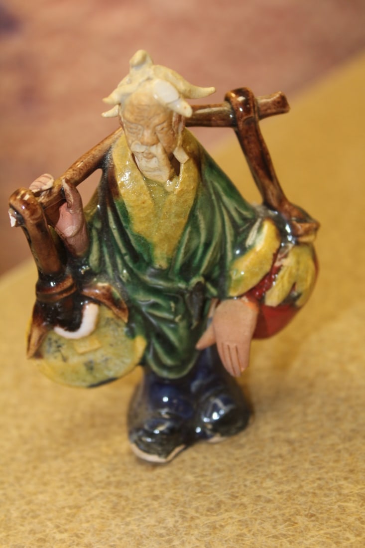 Vintage Chinese Mudman: please note: one chip as shown - 3 1/2" tall
