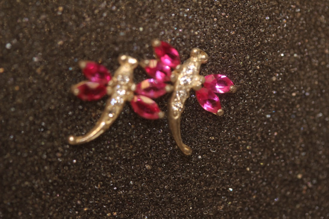 Small Posted Dragon Fly and Sterling Earrings: as shown