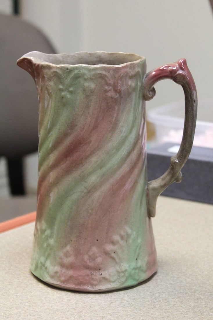 Old Ceramic Pitcher: possibly McCoy - 7 1/2" tall