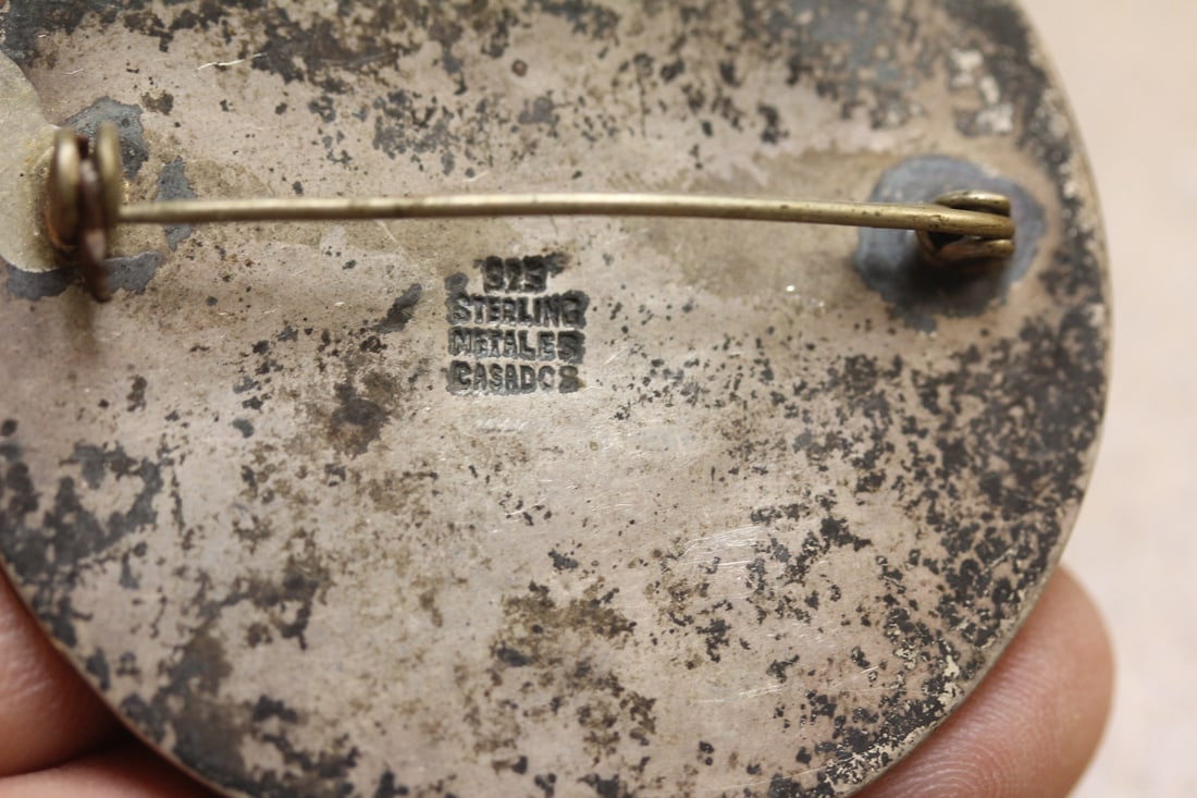 Sterling Aztec Brooch - 3