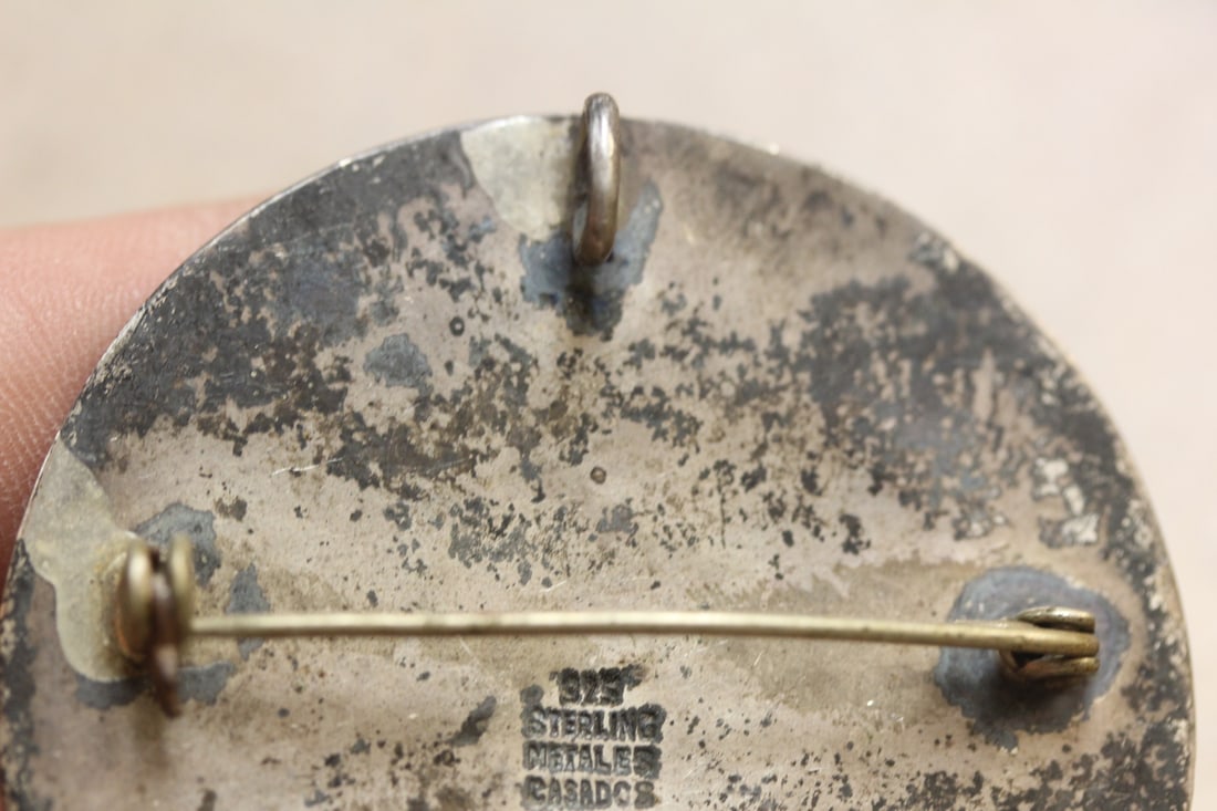 Sterling Aztec Brooch - 4