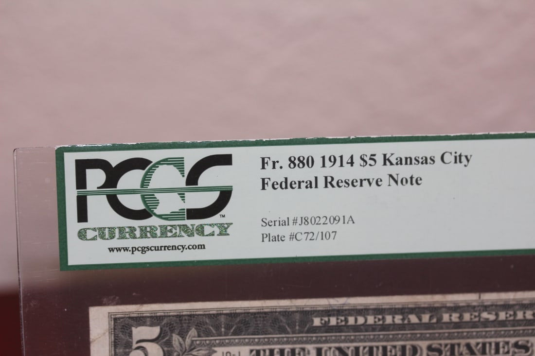 PCGS Graded 1914 $5.00 Note - 3