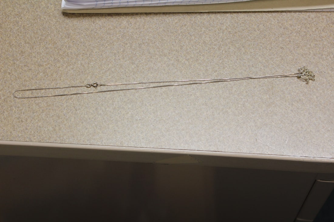 Sterling Necklace with Pendant: 10 3/8" long