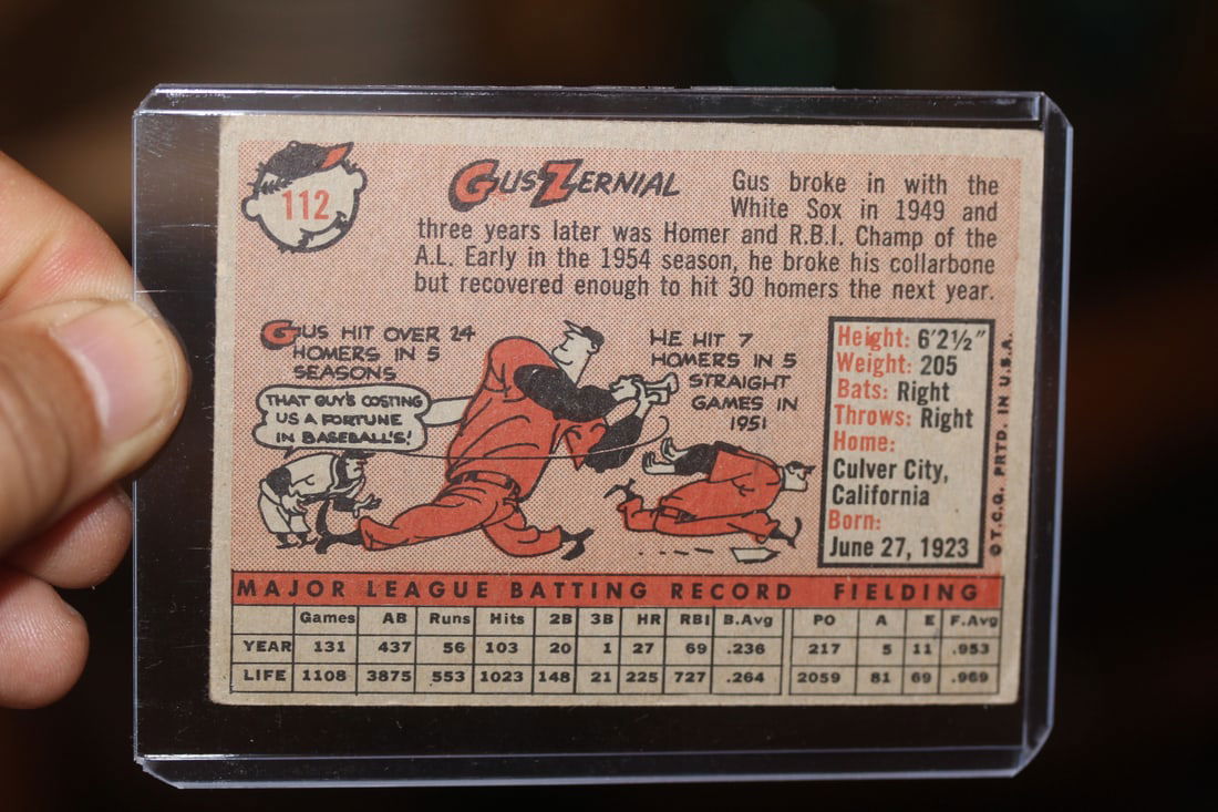Gus Zernial Baseball Card - 2