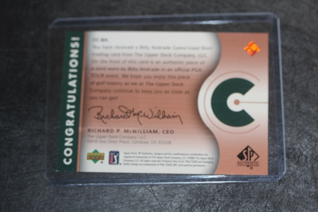 Billy Andersen Jersey Card - 2