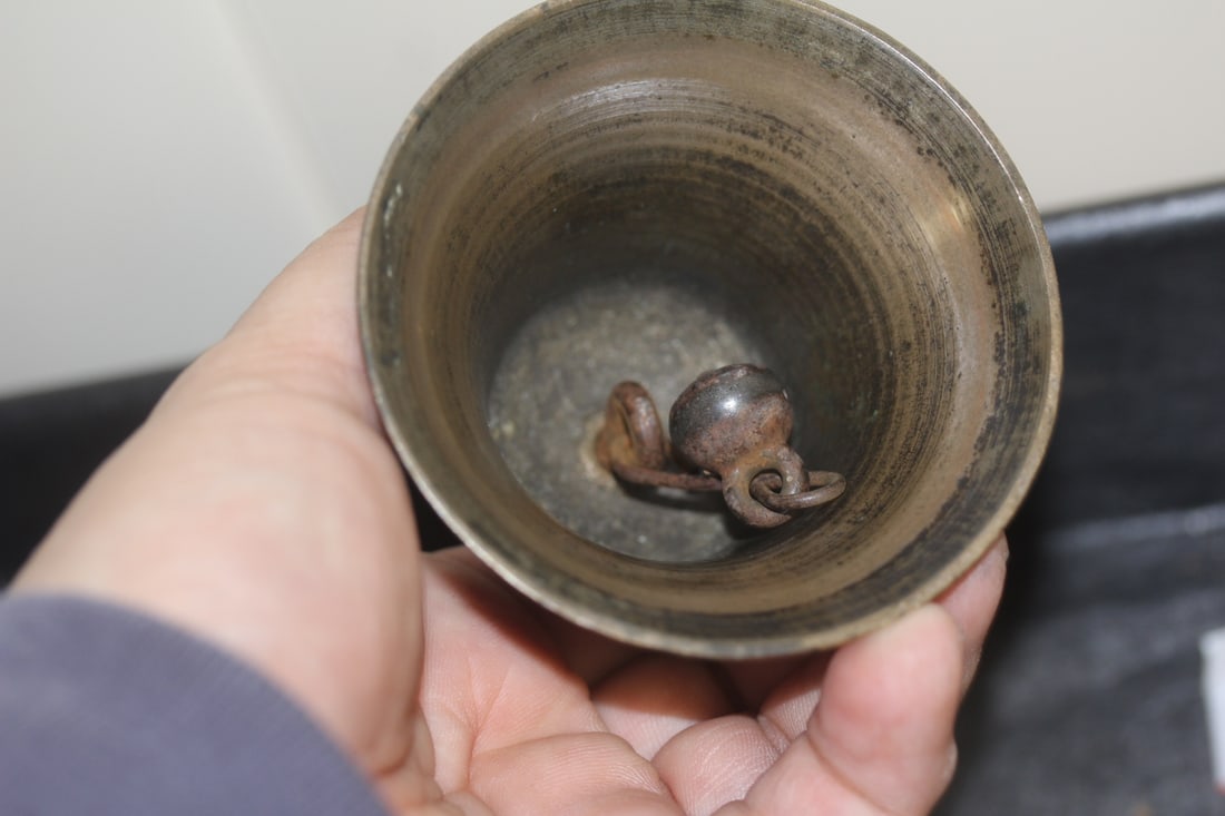 Old Brass School Bell - 4