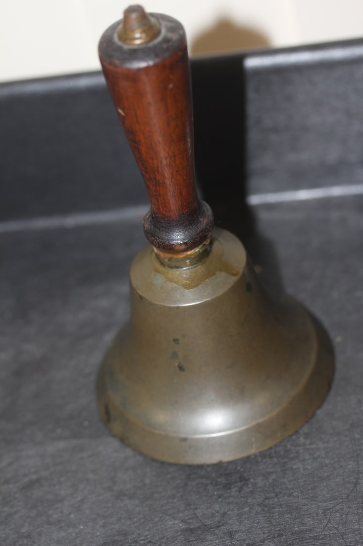 Old Brass School Bell - 6