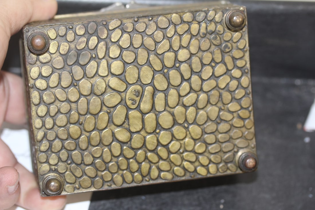 Signed Repousse Metal Box - 4