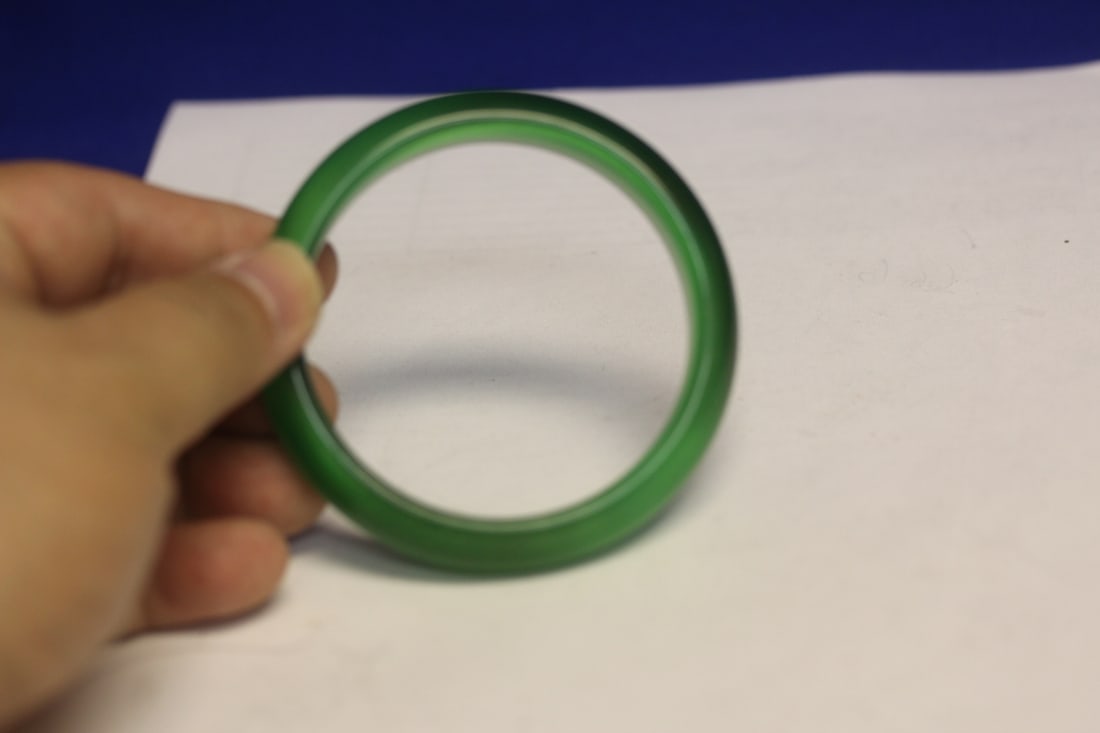 Good Translucent Jadeite Bangle Bracelet: inside diameter= 2 1/4"