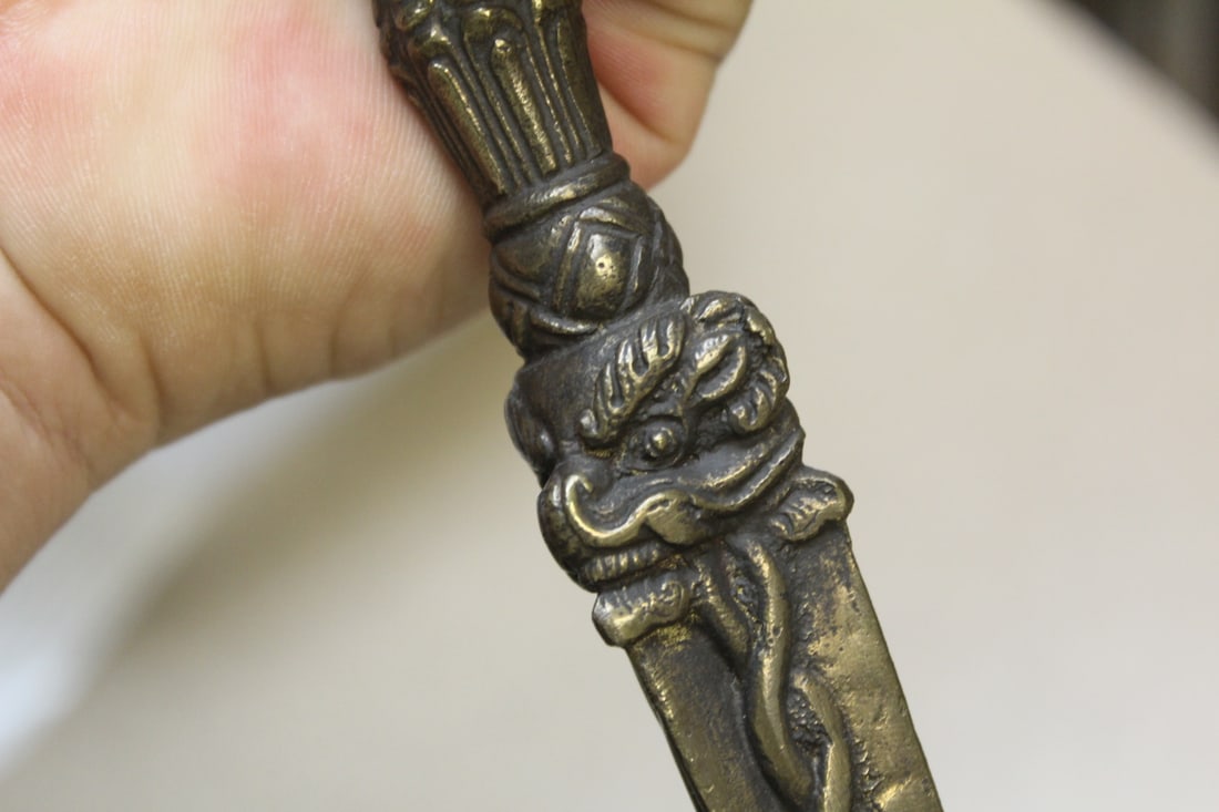 Solid Bronze Tibetan Dagger? - 11