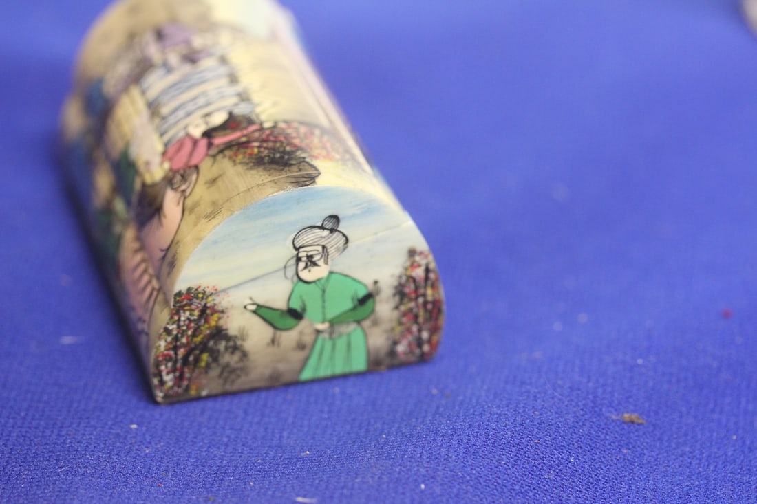 India Bone Hand Painted Box - 6