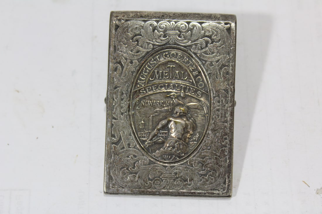 A Rare Metal Advertising Paper Clip: August Goertz and Company - Newark, NJ