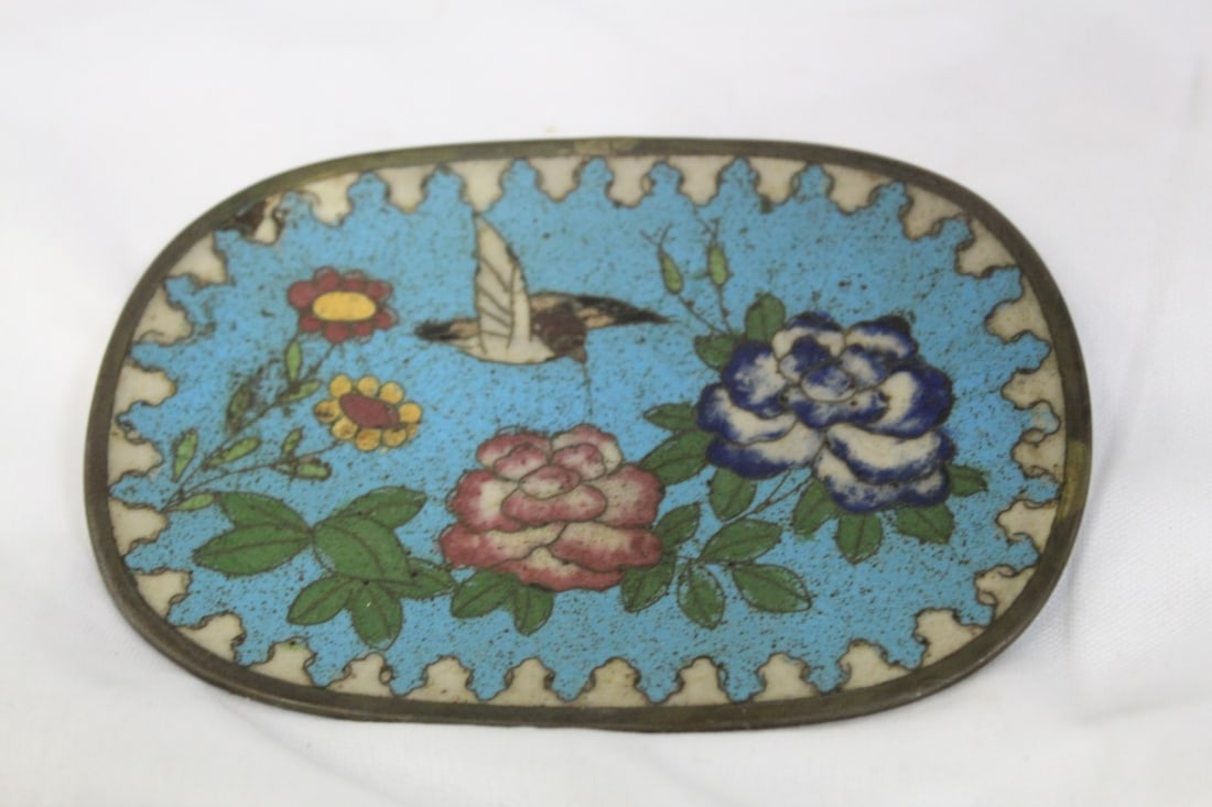 A Chinese/Oriental Cloisonne Dish: 4 3/4" across
