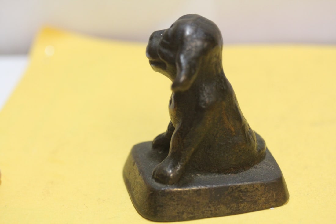 A Solid Bronze Dog Figure - 3