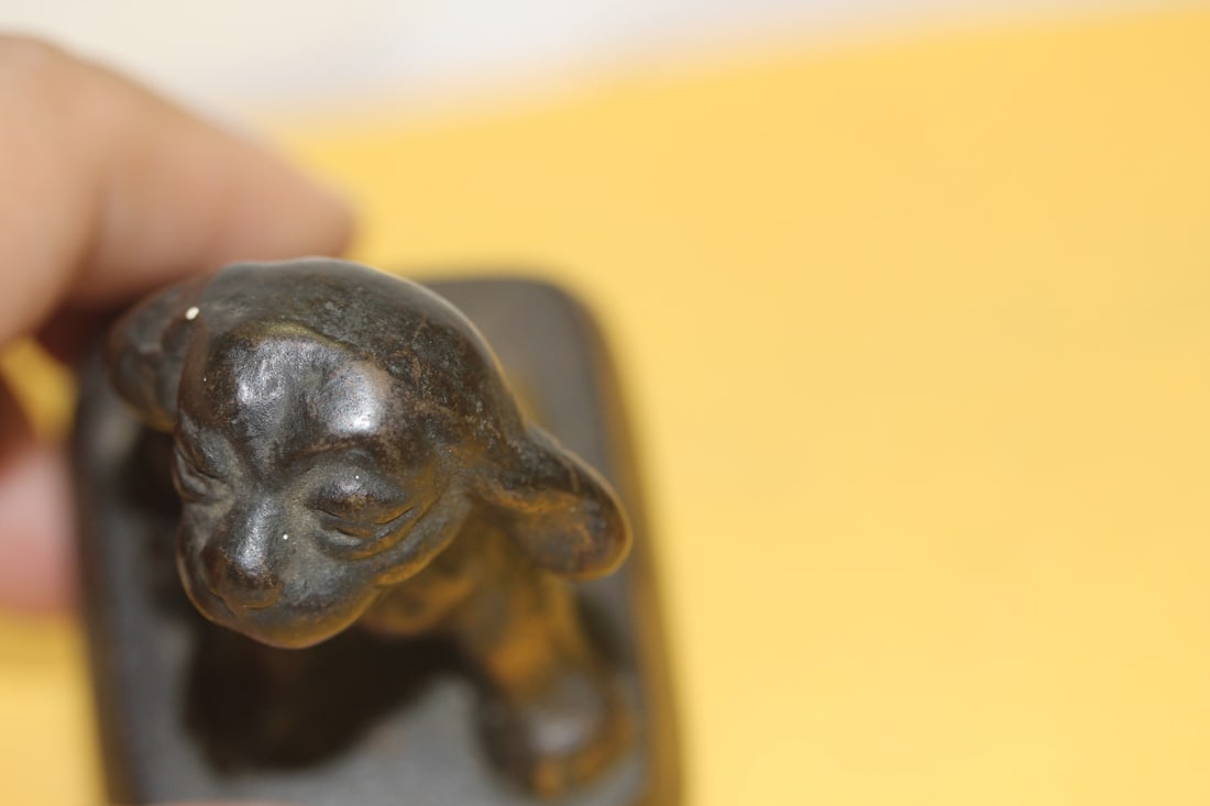 A Solid Bronze Dog Figure - 7