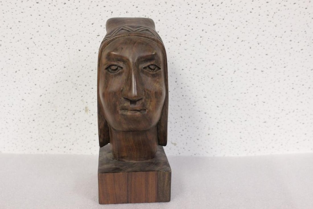 A Wooden Sculpture: Looks to be exotic fruit wood - 8 3/4" tall