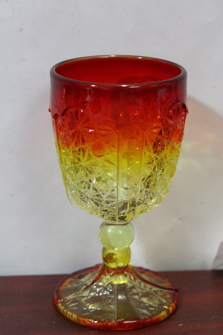 An Amberina Glass Cup: 6 1/8" tall