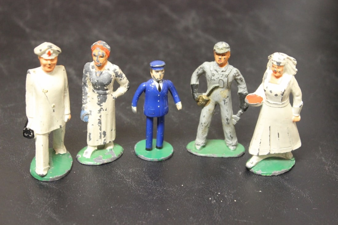 A Lot of 5 Metal Figurines: tallest= 3 1/2"