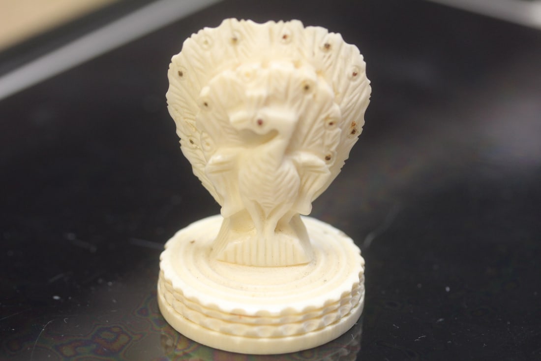 Carved Bone Phoenix: 2 1/4" tall