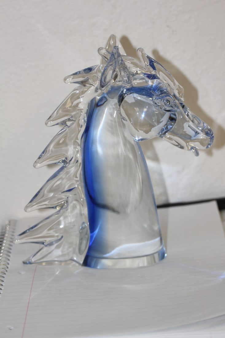 Art Glass Horse Head: 8" tall
