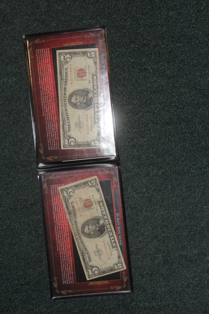 Two Red Seal $5.00 Note: inside a commemorative folder