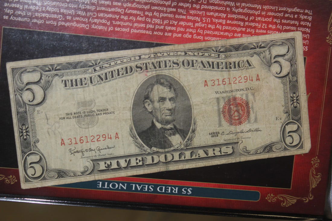 Two Red Seal $5.00 Note - 3