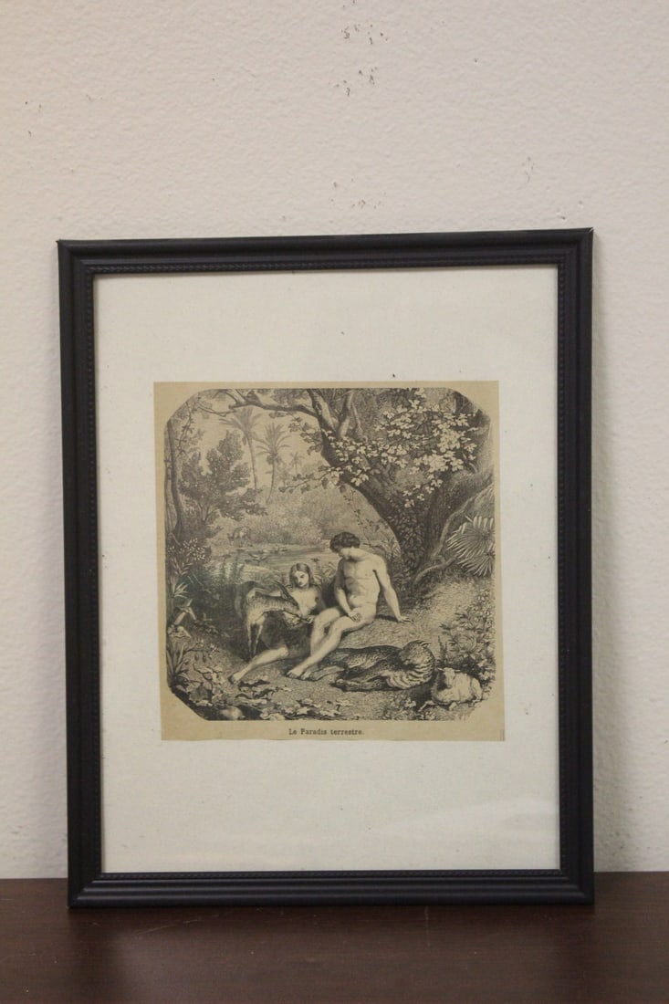 A Framed Print or Engraving: not examned out of the frame - 9 1/4" x 11 3/4"