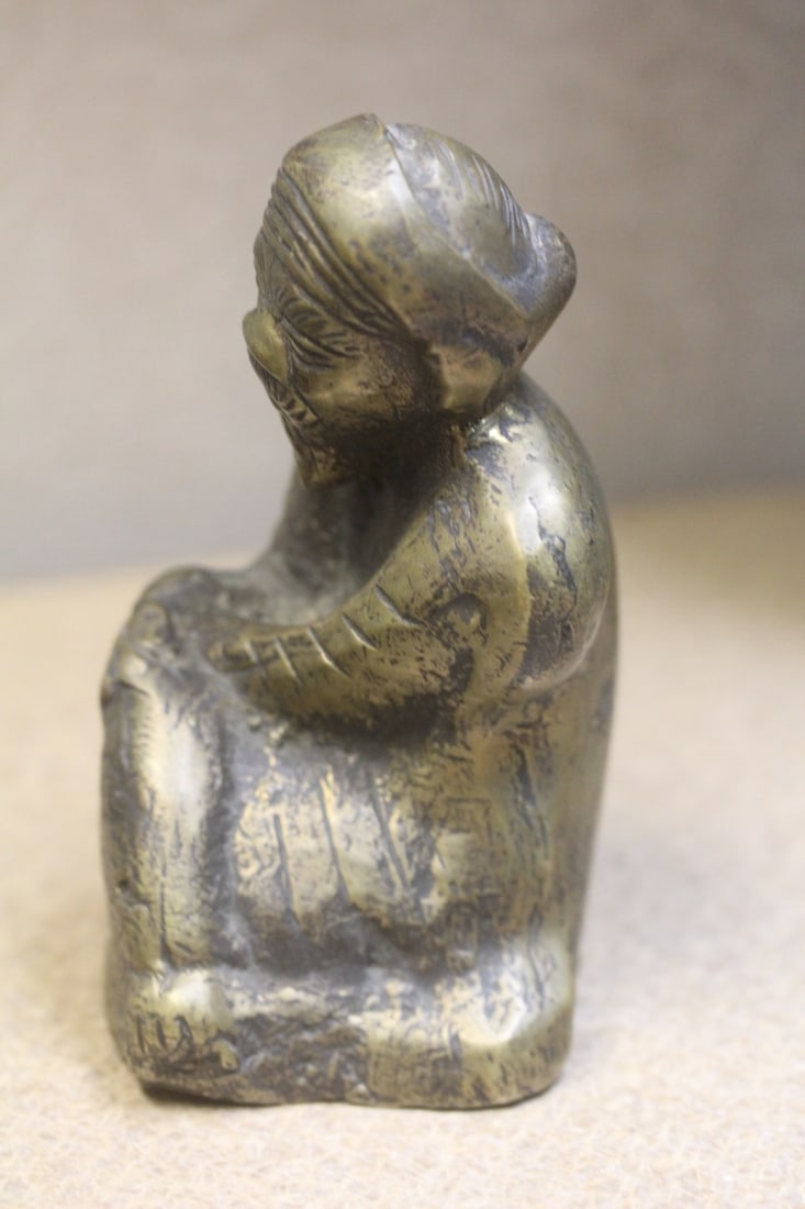 Solid bronze Chinese man - 6