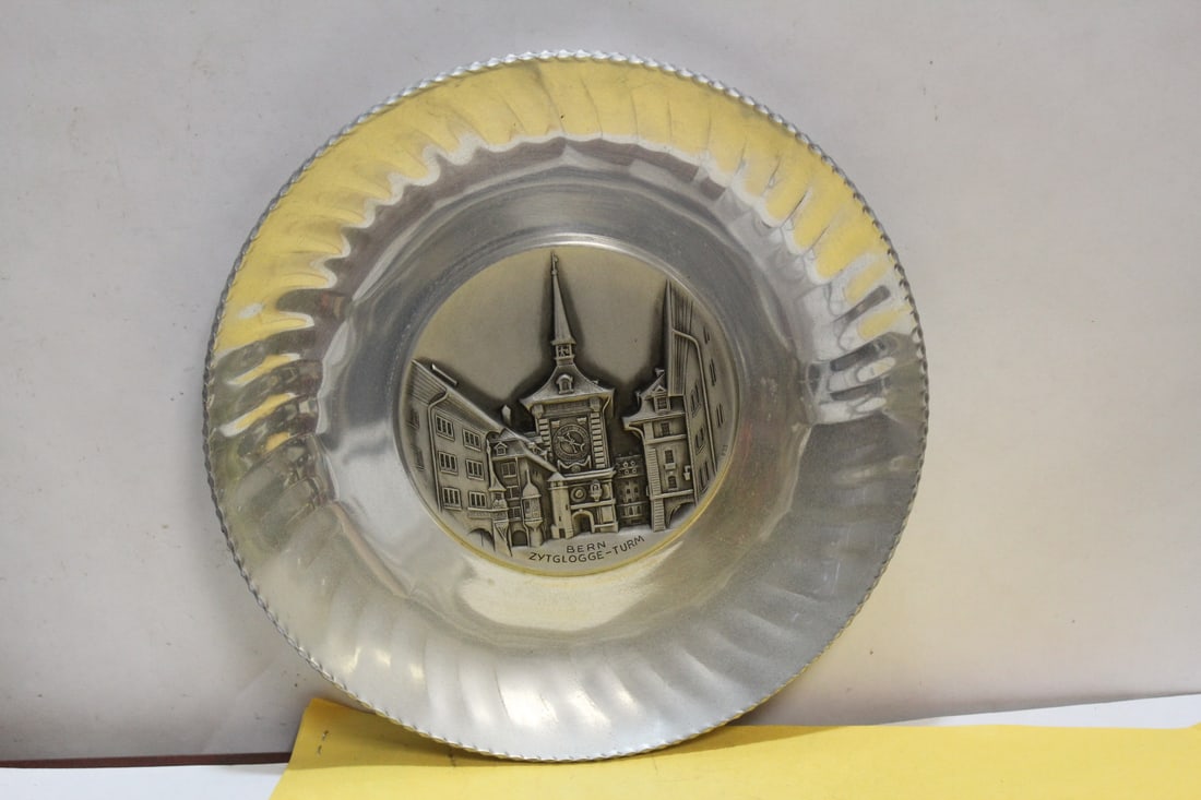 A Hand Hammered Souvenir Plate: 3 dimensional - by Sigg - 8 1/4" in diameter