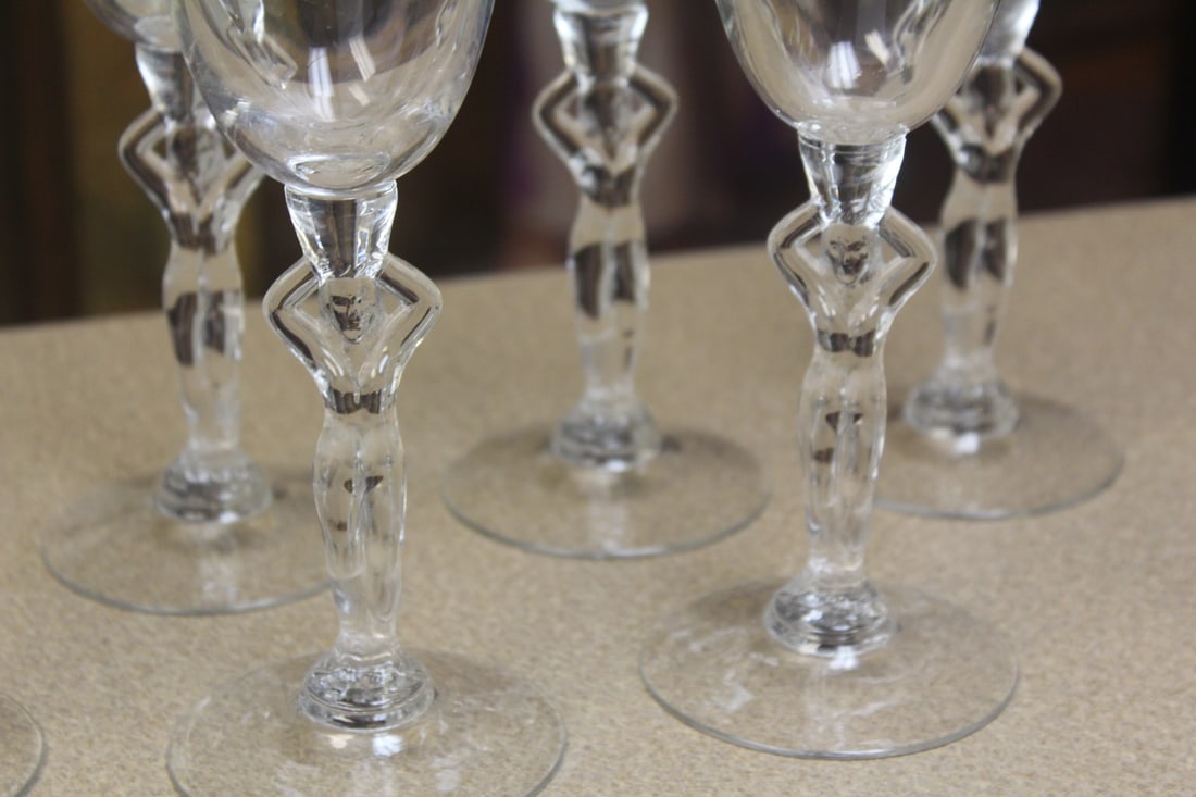 Vintage Nude Stem Goblets - 3