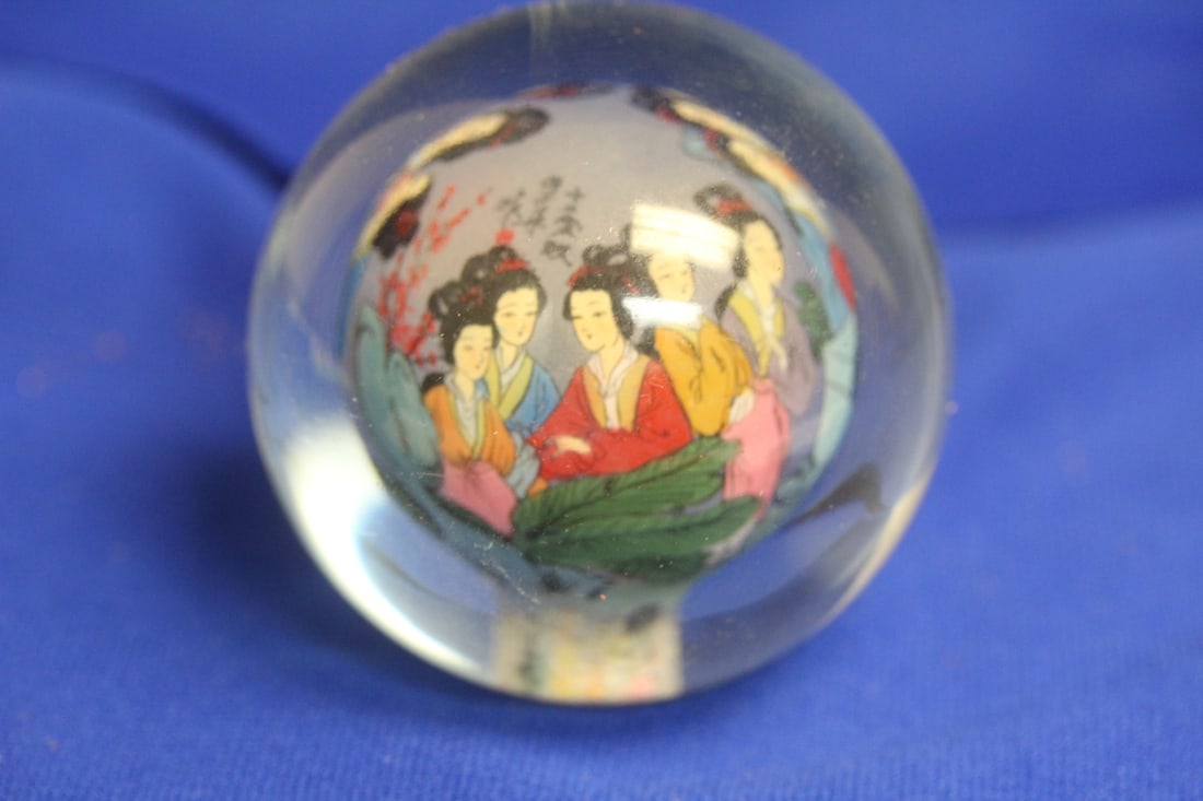 A Chinese Glass or Crystal Ball: 2 3/4" in diameter
