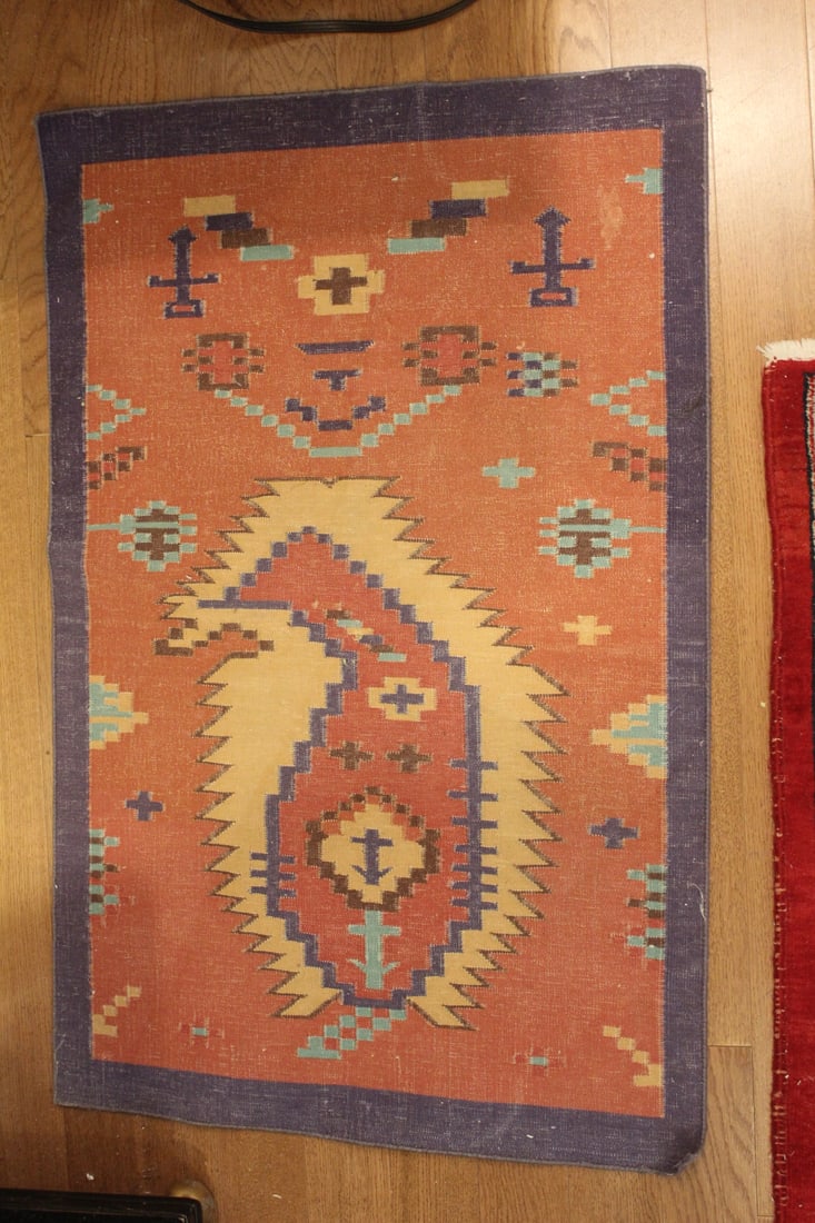 A Rug: 24" x 36" - origin and age unknown - possibly Mexico? Native American? Others?