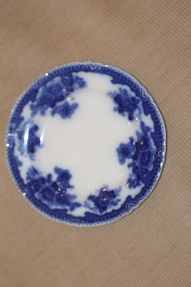 Early 1900's Flow Blue Plate: possibly 19th century - 6 1/4" in diameter
