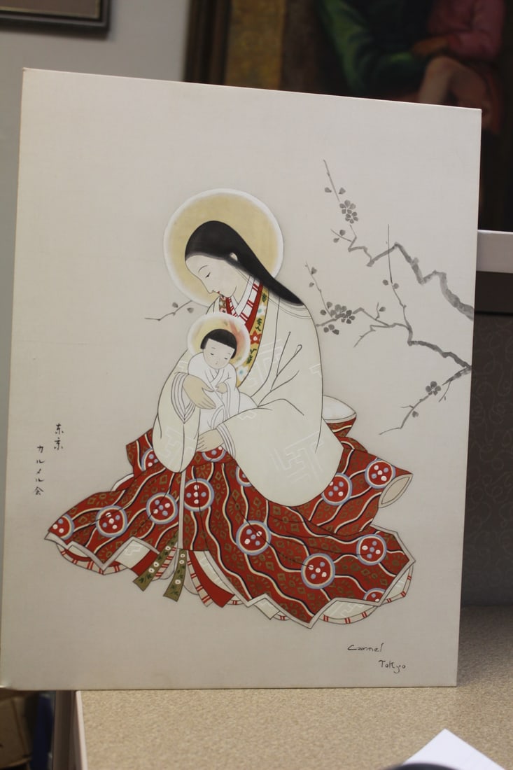 Contemporary Pastel: by Israel artist Carmel Ila? - Madonna and child - unframed - 16 1/2" x 12 3/4"